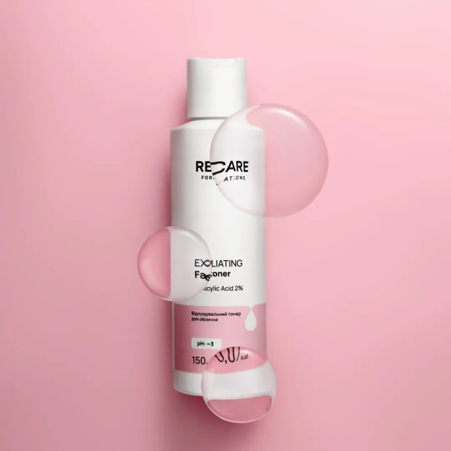 Відлущувальний тонер для обличчя Exfoliating Face Toner RE.CARE 150 мл, фото 5 Відлущувальний тонер для обличчя Exfoliating Face Toner RE.CARE 150 мл, фото 5